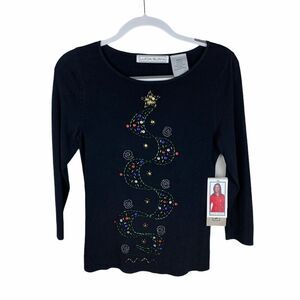 Lucia Burns S‎ Black Christmas tree long sleeve